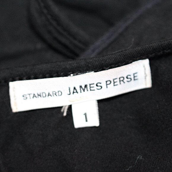 James Perse Mixed Media Tank with Side Snaps, Pleat Front - Black - sz 1 Small - Picture 3 of 9